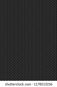 White isometric grid with vertical guideline on vertical black a4 sheet size