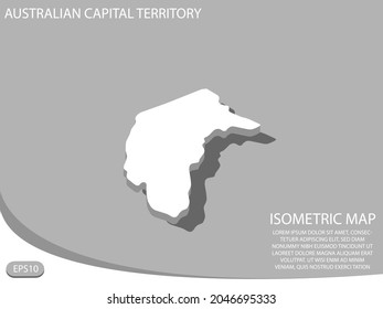 white isometric map of Australian Capital Territory elements gray
 background for concept map easy to edit and customize. eps 10