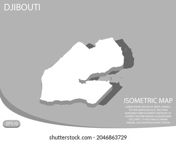 white isometric map of Djibouti elements gray
 background for concept map easy to edit and customize. eps 10