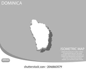 white isometric map of Dominica elements gray
 background for concept map easy to edit and customize. eps 10