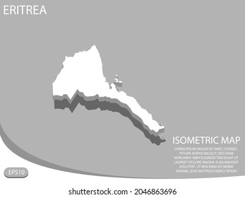 white isometric map of Eritrea elements gray
 background for concept map easy to edit and customize. eps 10