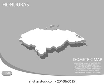 white isometric map of Honduras elements gray
 background for concept map easy to edit and customize. eps 10