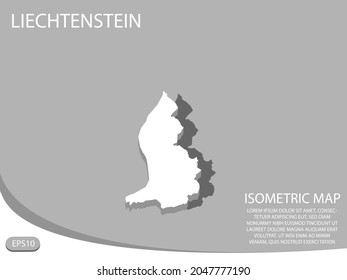 white isometric map of Liechtenstein elements gray
 background for concept map easy to edit and customize. eps 10