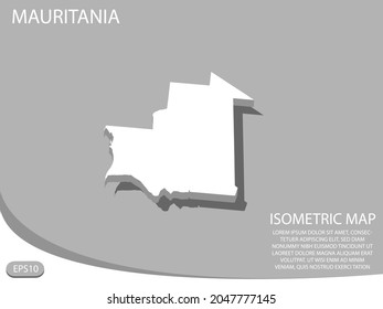 white isometric map of Mauritania elements gray
 background for concept map easy to edit and customize. eps 10