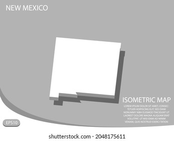 white isometric map of New Mexico elements gray
 background for concept map easy to edit and customize. eps 10