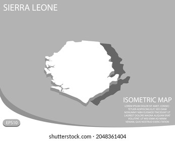 white isometric map of Sierra Leone elements gray
 background for concept map easy to edit and customize. eps 10