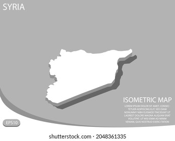 white isometric map of Syria elements gray
 background for concept map easy to edit and customize. eps 10