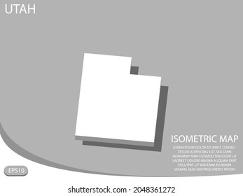 white isometric map of Utah elements gray
 background for concept map easy to edit and customize. eps 10