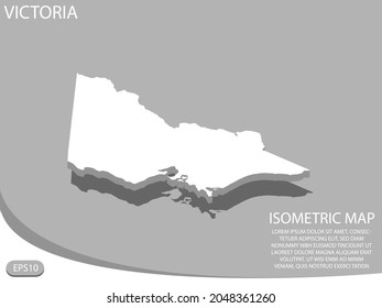 white isometric map of Victoria elements gray
 background for concept map easy to edit and customize. eps 10