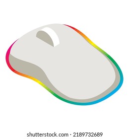 White Isometric Mouse Device Techology