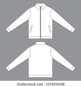 White Jacket Vector Template Front Back Stock Vector (Royalty Free ...