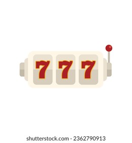 White jackpot icon flat vector. Spin game. Casino machine isolated