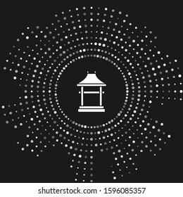 White Japan Gate icon isolated on grey background. Torii gate sign. Japanese traditional classic gate symbol. Abstract circle random dots. Vector Illustration