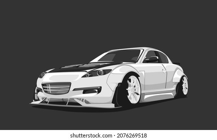 White Japanese Car Wallpaper, Hd Desktop Wallpaper, Vector Eps 10