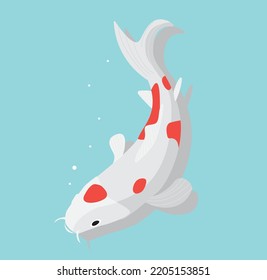 ilustración vectorial koi de japón blanco