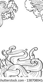 White Japanese wave background vector