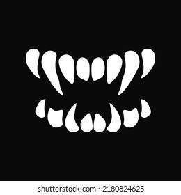 White Jaw Monster Grin Creepy Creature Stock Vector (Royalty Free ...