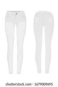 White jeans pants. vector illustration