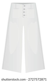 Calça jeans branca. ilustração vetorial