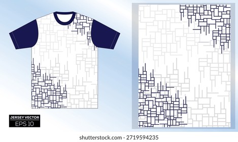 um design de camisa branca com padrão quadrado aleatório