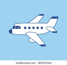 White jet airplane vector icon