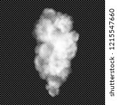 White Jet of Vapor Isolated on Transparent Background  - Vector Clouds or Column of Smoke, Plume of Steam from Vaporizer,  

