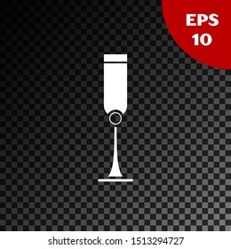 White Jewish goblet icon isolated on transparent dark background. Jewish wine cup for kiddush. Kiddush cup for Shabbat.  Vector Illustration