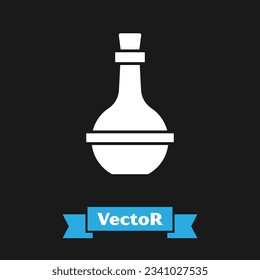 White Jewish wine bottle icon isolated on black background.  Vector