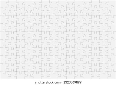 White Jigsaw Puzzle 10 x 14 Pieces frame background, Vector Illustration