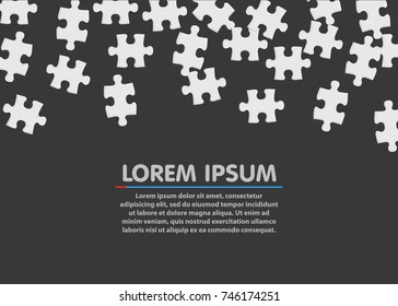 White jigsaw puzzle. Blank simple background. Vector illustration