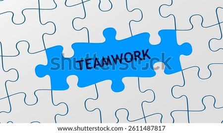 White jigsaw puzzle game texture incomplete or missing piece. Top view. Teamwork. Copy space. Vector illustration
