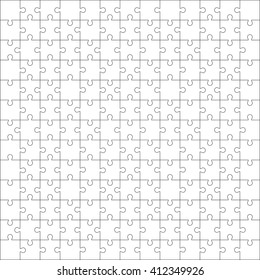 White jigsaw puzzle pattern as a background. Vector illustration EPS 10.