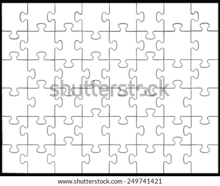 White jigsaw puzzle, separate pieces