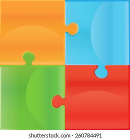 White Jigsaw puzzle. Puzzle template. Cutting guidelines. Design elements for your logo. Every piece is a single shape