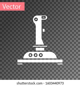 White Joystick for arcade machine icon isolated on transparent background. Joystick gamepad.  Vector Illustration