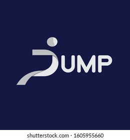 The white jump logo with navy background