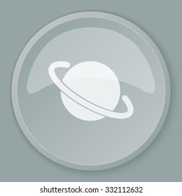 White Jupiter Icon icon on grey web button