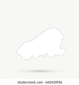 White Kahoolawe Map Illustration