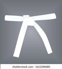 White karate belt. vector illustration