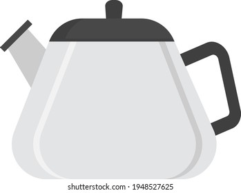 White kettle vector illustration on white background.
