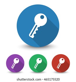 White Key icon in different colors set