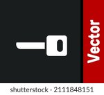 White Key icon isolated on black background.  Vector Illustration
