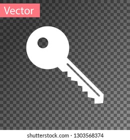 White Key icon isolated on transparent background. Vector Illustration