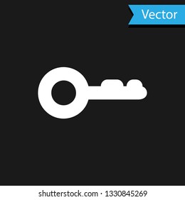 White Key icon isolated on black background. Vector Illustration