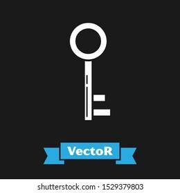 White Key icon isolated on black background.  Vector Illustration