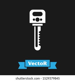 White Key icon isolated on black background.  Vector Illustration