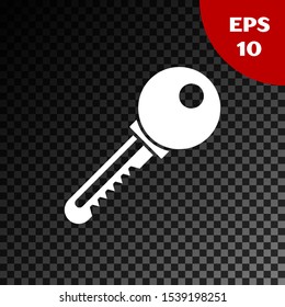 White Key icon isolated on transparent dark background.  Vector Illustration