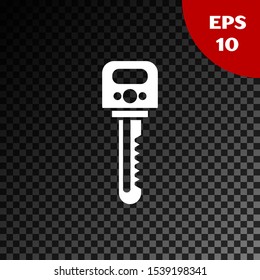 White Key icon isolated on transparent dark background.  Vector Illustration