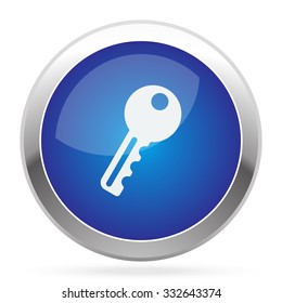 White Key icon on blue web app button