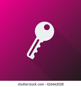 White Key icon on pink background